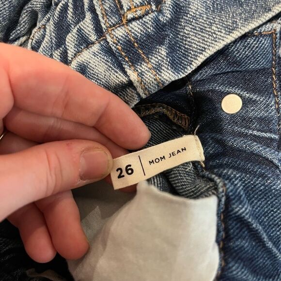 PacSun Mom Jean High Waisted Paper Bag Waist Denim Pants Size 26 - Picture 3 of 4